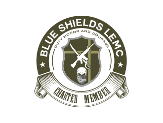 Blue shields LEMC logo design by Cekot_Art