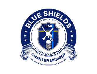 Blue shields LEMC logo design by Cekot_Art