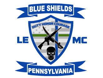 Blue shields LEMC logo design by coco