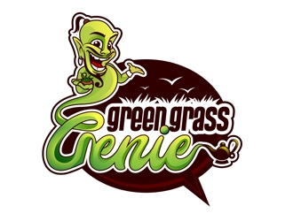 Green Grass Genie logo design by DreamLogoDesign