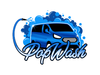 PopWash logo design by nandoxraf