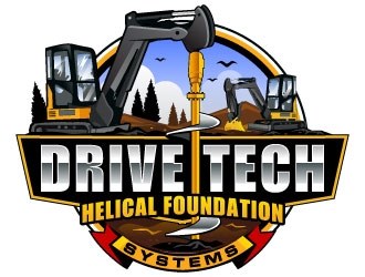 DriveTech Helical Foundation Systems logo design by SDLOGO