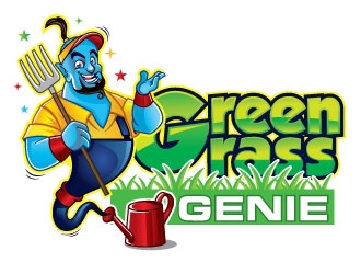 Green Grass Genie logo design by invento