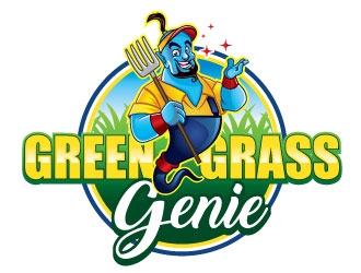 Green Grass Genie logo design by invento
