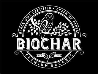 Black Owl BIOCHAR  specifically Premium Organic logo design by Eko_Kurniawan