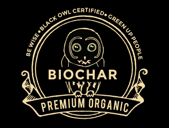 Black Owl BIOCHAR  specifically Premium Organic logo design by aldesign