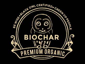 Black Owl BIOCHAR  specifically Premium Organic logo design by aldesign