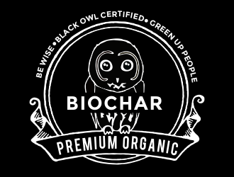 Black Owl BIOCHAR  specifically Premium Organic logo design by aldesign