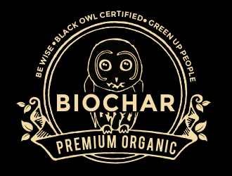 Black Owl BIOCHAR  specifically Premium Organic logo design by aldesign