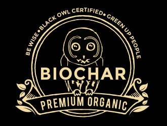 Black Owl BIOCHAR  specifically Premium Organic logo design by aldesign