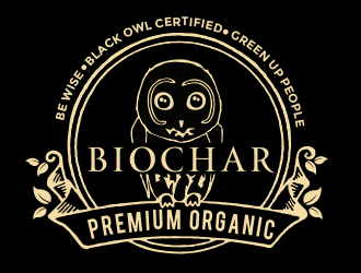 Black Owl BIOCHAR  specifically Premium Organic logo design by aldesign