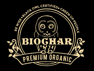 Black Owl BIOCHAR  specifically Premium Organic logo design by aldesign