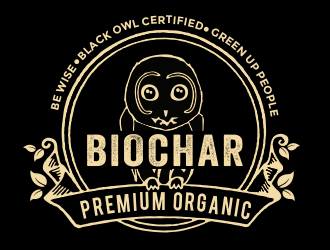 Black Owl BIOCHAR  specifically Premium Organic logo design by aldesign