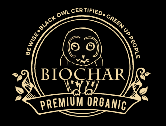 Black Owl BIOCHAR  specifically Premium Organic logo design by aldesign