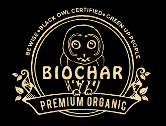 Black Owl BIOCHAR  specifically Premium Organic logo design by aldesign