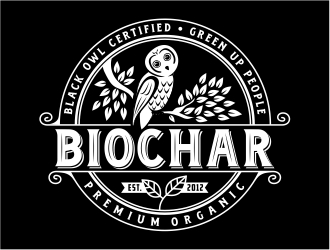 Black Owl BIOCHAR  specifically Premium Organic logo design by Eko_Kurniawan
