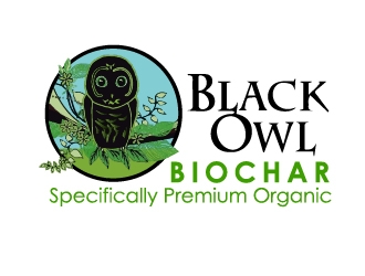Black Owl BIOCHAR  specifically Premium Organic logo design by Marianne