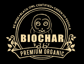 Black Owl BIOCHAR  specifically Premium Organic logo design by aldesign