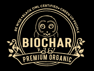Black Owl BIOCHAR  specifically Premium Organic logo design by aldesign