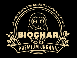 Black Owl BIOCHAR  specifically Premium Organic logo design by aldesign