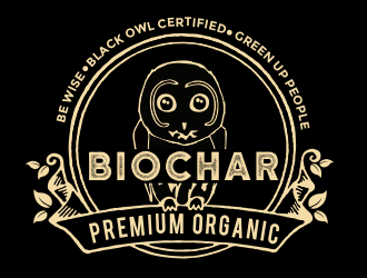 Black Owl BIOCHAR  specifically Premium Organic logo design by aldesign