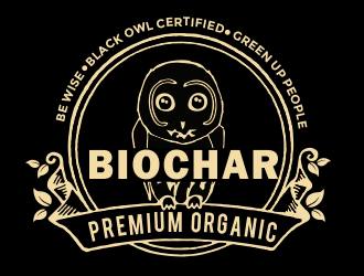 Black Owl BIOCHAR  specifically Premium Organic logo design by aldesign