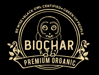 Black Owl BIOCHAR  specifically Premium Organic logo design by aldesign