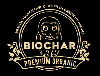 Black Owl BIOCHAR  specifically Premium Organic logo design by aldesign