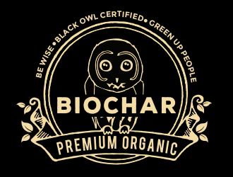 Black Owl BIOCHAR  specifically Premium Organic logo design by aldesign