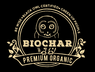 Black Owl BIOCHAR  specifically Premium Organic logo design by aldesign