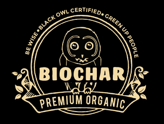 Black Owl BIOCHAR  specifically Premium Organic logo design by aldesign