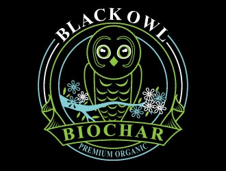 Black Owl BIOCHAR  specifically Premium Organic logo design by invento