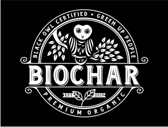 Black Owl BIOCHAR  specifically Premium Organic logo design by Eko_Kurniawan