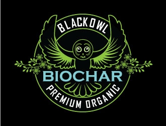 Black Owl BIOCHAR  specifically Premium Organic logo design by invento