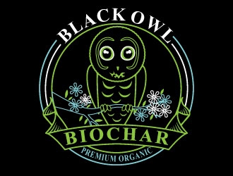 Black Owl BIOCHAR  specifically Premium Organic logo design by invento