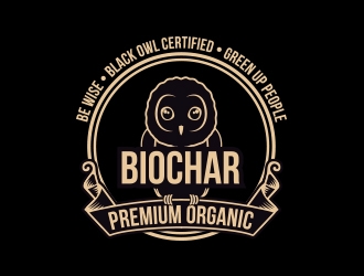 Black Owl BIOCHAR  specifically Premium Organic logo design by MarkindDesign
