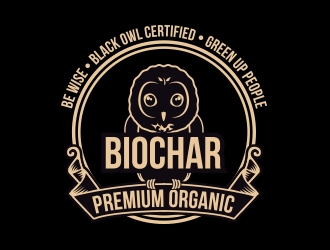 Black Owl BIOCHAR  specifically Premium Organic logo design by MarkindDesign