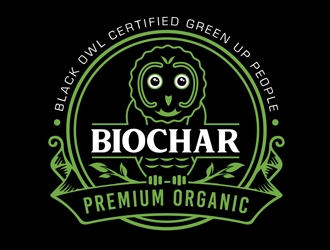 Black Owl BIOCHAR  specifically Premium Organic logo design by DreamLogoDesign