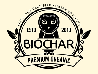 Black Owl BIOCHAR  specifically Premium Organic logo design by DreamLogoDesign