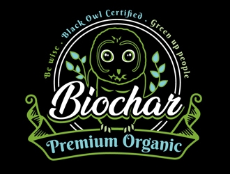 Black Owl BIOCHAR  specifically Premium Organic logo design by DreamLogoDesign