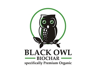 Black Owl BIOCHAR  specifically Premium Organic logo design by gitzart