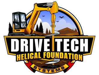 DriveTech Helical Foundation Systems logo design by SDLOGO