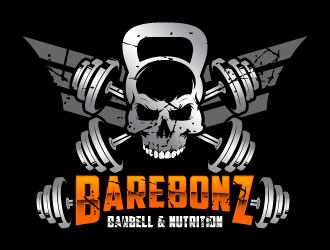 BareBonz Barbell & Nutrition logo design by daywalker