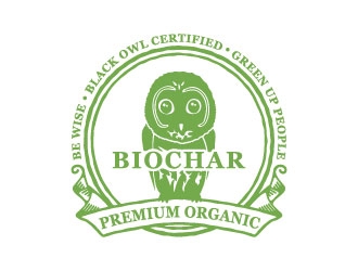 Black Owl BIOCHAR  specifically Premium Organic logo design by DesignPal
