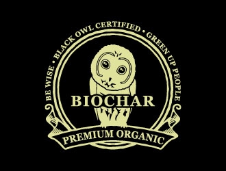 Black Owl BIOCHAR  specifically Premium Organic logo design by DesignPal