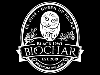 Black Owl BIOCHAR  specifically Premium Organic logo design by jaize
