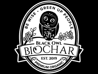 Black Owl BIOCHAR  specifically Premium Organic logo design by jaize