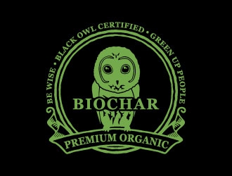 Black Owl BIOCHAR  specifically Premium Organic logo design by DesignPal