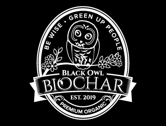 Black Owl BIOCHAR  specifically Premium Organic logo design by jaize