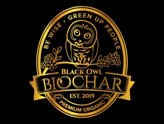 Black Owl BIOCHAR  specifically Premium Organic logo design by jaize